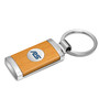 Ford Focus RS Roundel Logo in White on Maple Wood Chrome Metal Trim Key Chain