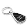 Ford Mustang Mach-E Real Black Carbon Fiber Chrome Metal Teardrop Key Chain