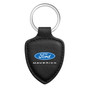 Ford Maverick Soft Real Black Leather Shield-Style Key Chain