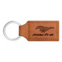 Ford Mustang Mach-E Rectangular Brown Leather Key Chain