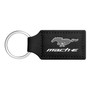 Ford Mustang Mach-E Rectangular Black Leather Key Chain