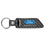 Ford Maverick Real Carbon Fiber Blade Style with Black Leather Strap Key Chain