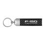 Ford F-150 Lightning Real Carbon Fiber Leather Key Chain with Black Stitching