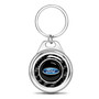 Ford Logo Real Black Carbon Fiber Chrome Roundel Metal Case Key Chain