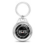 Ford Mustang 5.0 Real Black Carbon Fiber Chrome Roundel Metal Case Key Chain