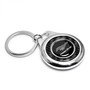Ford Mustang Mach-E Real Black Carbon Fiber Chrome Roundel Metal Case Key Chain