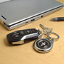 Ford Mustang Mach-E Real Black Carbon Fiber Chrome Roundel Metal Case Key Chain