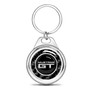 Ford Mustang GT Real Black Carbon Fiber Chrome Roundel Metal Case Key Chain