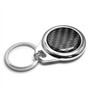 Ford Mustang Tri-Bar Real Black Carbon Fiber Chrome Roundel Metal Case Key Chain