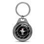 Ford Mustang Tri-Bar Real Black Carbon Fiber Gunmetal Roundel Metal Case Key Chain