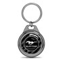 Ford Mustang Real Black Carbon Fiber Gunmetal Roundel Metal Case Key Chain