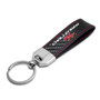 Dodge Challenger R/T Real Black Carbon Fiber Loop Strap Key Chain with Red Stitching