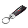 Dodge Charger R/T Real Black Carbon Fiber Loop Strap Key Chain with Red Stitching