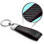 Dodge Real Black Carbon Fiber Loop Strap Key Chain with Red Stitching