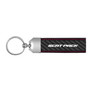 Dodge Scat-Pack Full Color Real Black Carbon Fiber Loop Strap Key Chain with Red Stitching