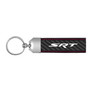 Dodge SRT Logo Real Black Carbon Fiber Loop Strap Key Chain with Red Stitching