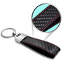 Dodge SRT Logo Real Black Carbon Fiber Loop Strap Key Chain with Red Stitching