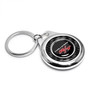 Dodge Challenger R/T Real Black Carbon Fiber Chrome Roundel Metal Case Key Chain