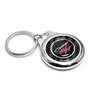 Dodge Challenger R/T Classic Real Black Carbon Fiber Chrome Roundel Metal Case Key Chain