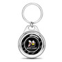 Dodge Scat-Pack Full Color Real Black Carbon Fiber Chrome Roundel Metal Case Key Chain