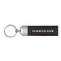 Jeep Rubicon Wrangler Real Black Carbon Fiber Loop Strap Key Chain with Red Stitching