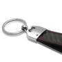Jeep Trailhawk Real Black Carbon Fiber Loop Strap Key Chain with Red Stitching