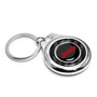 Jeep in Red Real Black Carbon Fiber Chrome Roundel Metal Case Key Chain