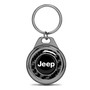 Jeep Real Black Carbon Fiber Gunmetal Roundel Metal Case Key Chain