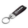 RAM Logo Real Black Carbon Fiber Loop Strap Key Chain with Red Stitching