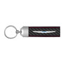 Chrysler Logo Real Black Carbon Fiber Loop Strap Key Chain with Red Stitching