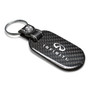 Infiniti Logo 100% Real Black Carbon Fiber Tag Style Key Chain