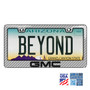 GMC in 3D on Silver Real 3K Carbon Fiber Finish ABS Plastic License Plate Frame