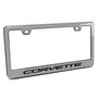 Chevrolet Corvette C5 in 3D on Silver Real 3K Carbon Fiber Finish ABS Plastic License Plate Frame