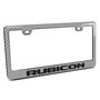 Jeep Rubicon Wrangler in 3D Silver Real 3K Carbon Fiber Finish ABS Plastic License Plate Frame