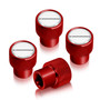 Chevrolet Camaro in White on Red Aluminum Tire Valve Stem Caps