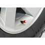 Chevrolet Camaro RS Logo in White on Red Aluminum Tire Valve Stem Caps