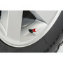 Chrysler Logo in White on Red Aluminum Tire Valve Stem Caps