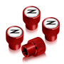 Nissan 350Z Z Logo in White on Red Aluminum Tire Valve Stem Caps