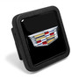 Cadillac Crest Logo Black Rubber Heavy-Duty 2" Trailer Tow Hitch Receiver Cover for Class 3 and Class 4