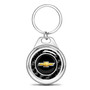 Chevrolet Golden Logo Real Black Carbon Fiber Chrome Roundel Metal Case Key Chain