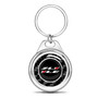 Chevrolet Camaro ZL1-1LE Real Black Carbon Fiber Chrome Roundel Metal Case Key Chain