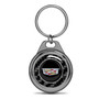Cadillac Crest Logo Real Black Carbon Fiber Gunmetal Roundel Metal Case Key Chain