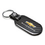 Chevrolet Silverado Real Black Carbon Fiber Tag Style Key Chain