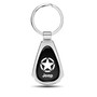 Jeep Willys Star Logo Black Dome Chrome Metal Teardrop Key Chain