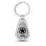 Jeep Willys Star Logo Real Silver Carbon Fiber Chrome Metal Teardrop Key Chain