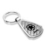 Jeep Willys Star Logo Real Silver Carbon Fiber Chrome Metal Teardrop Key Chain