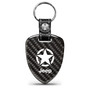 Jeep Willys Star Logo Real Black Carbon Fiber Large Shield-Style Key Chain