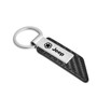 Jeep Willys Star Logo Carbon Fiber Texture Black Leather Strap Key Chain