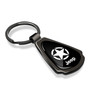 Jeep Willys Star Logo Black Dome Dark Gunmetal Metal Teardrop Key Chain