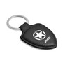 Jeep Willys Star Logo Soft Real Black Leather Shield-Style Key Chain